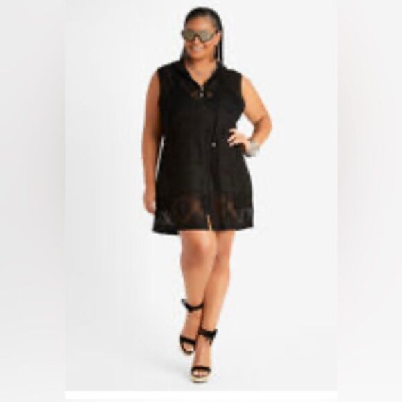 Ashley Stewart- Ellen Weaver Hooded Cover Up - Picture 1 of 4